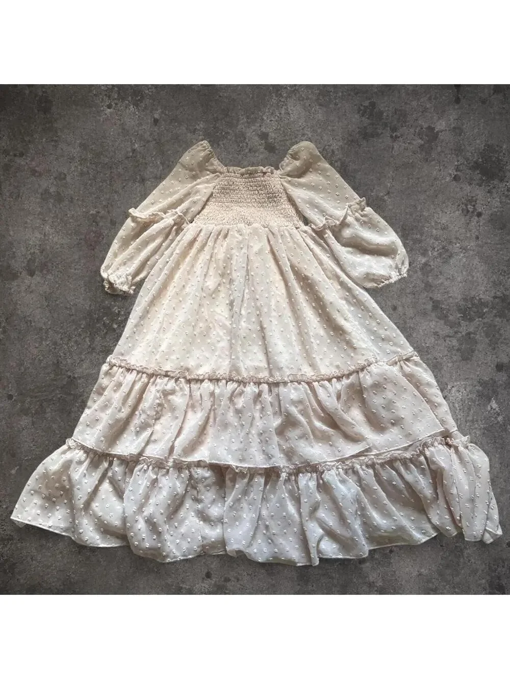 Beautiful Indie Blue white with small polka dots dress
